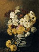 Hirst, Claude Raguet Chrysanthemums in a Canton Vase oil painting reproduction